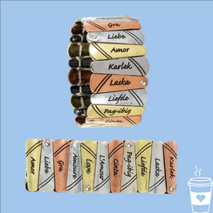 Tri-Tone Stretch Bracelet Love Written In Eleven Languages